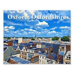 Impression Photo Skyline de la peinture acrylique historique Oxford