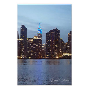 IMPRESSION PHOTO SKYLINE DE LA VILLE DE NEW YORK EN BLEU