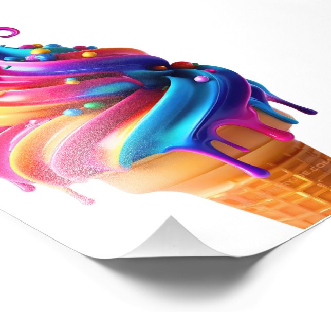 Impression Photo SlipperyJoe's vibrante crème glacée cone classique (Coin)