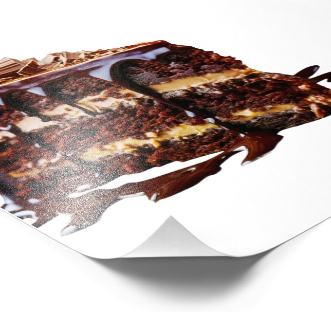 Impression Photo SlipperyLa décadence de gâteau au chocolat pur de  (Coin)