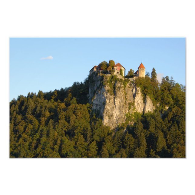 Impression Photo Slovénie, Bled, lac de Bled, château de Bled sur (Devant)