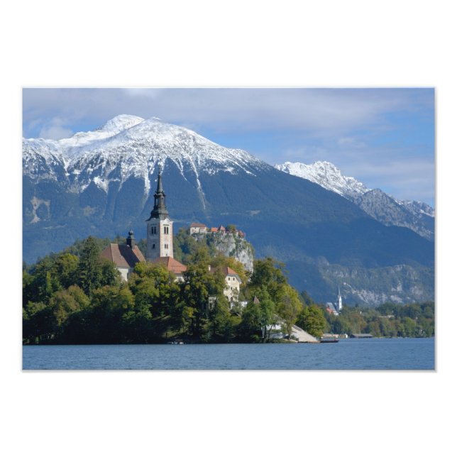Impression Photo Slovénie, Bled, lac de Bled, île de Bled, Bled (Devant)