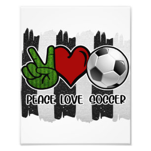 Impression Photo Soccer paix et amour