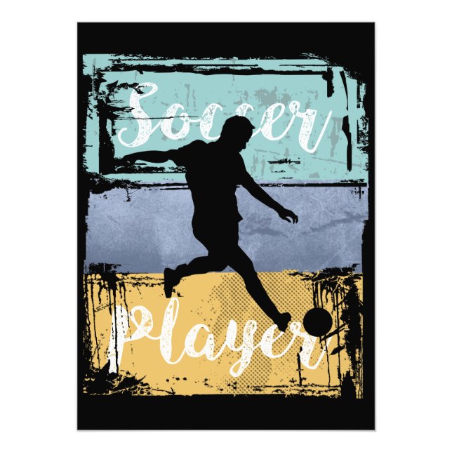 Impression Photo Soccer Tee - Joueur Vintage Retro (Devant)