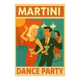 Impression Photo Soirée Dansante Martini du Milieu du Siècle