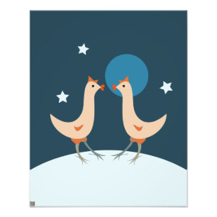 Impression Photo Soirée Nocturne des Poules Lune Drôle de Poulet