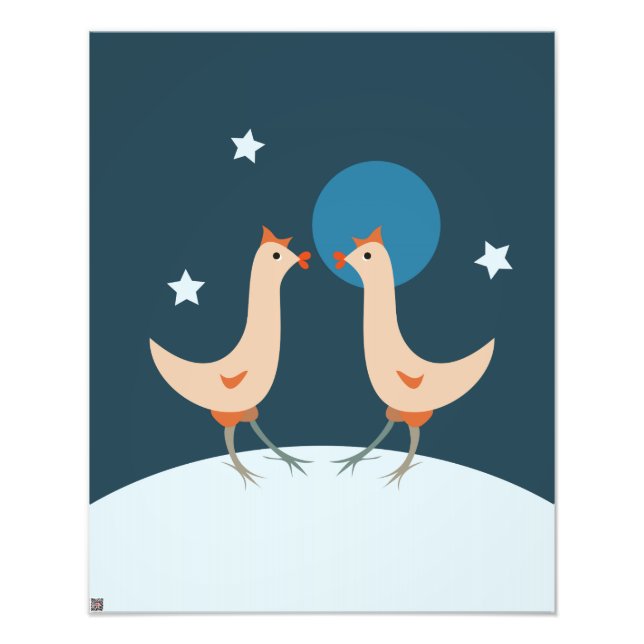 Impression Photo Soirée Nocturne des Poules Lune Drôle de Poulet (Devant)