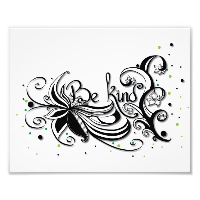 Impression Photo SOIS GENTIL ! Citation calligraphie inspirante (Devant)