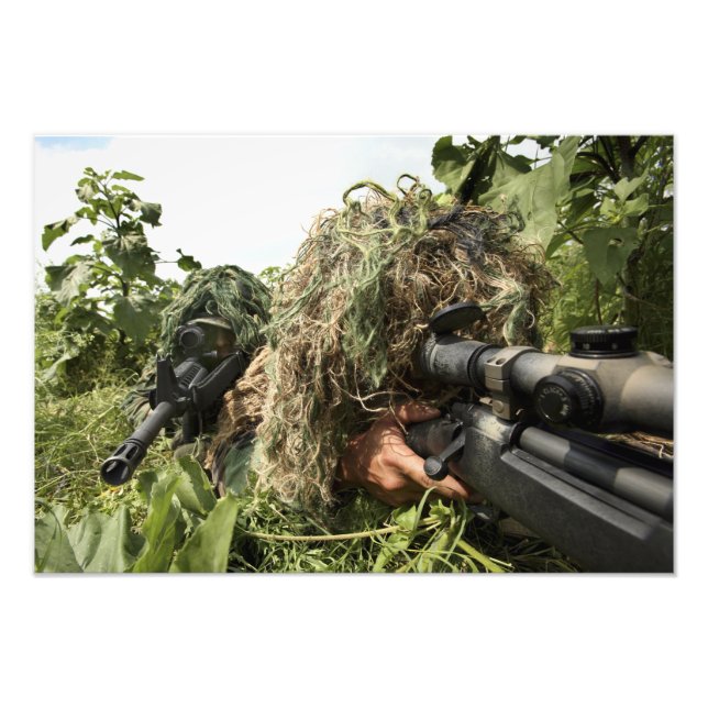 Impression Photo Soldats habillés en costumes ghillie (Devant)