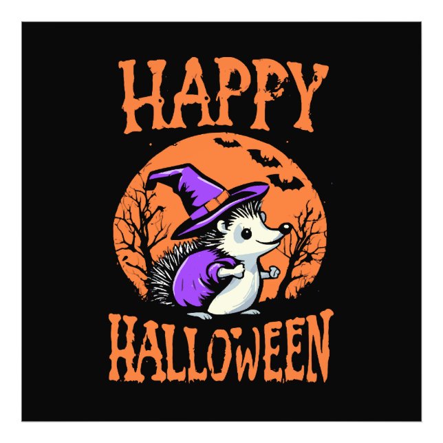 Impression Photo Soricidé de l'Halloween Heureux Sorcière (Devant)