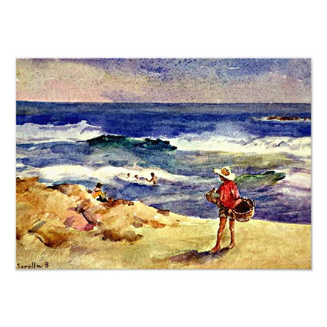 Impression Photo Sorolla - Garçon sur le sable, art (Devant)