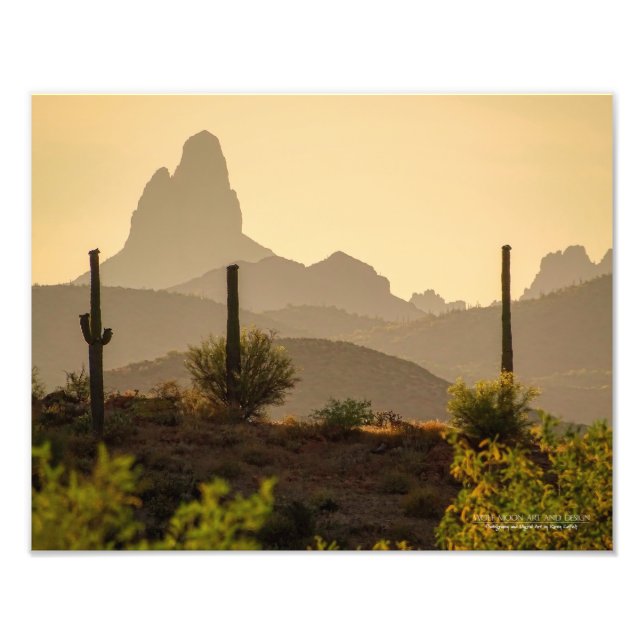 Impression Photo Southwest Desert Mountains Weaver's Needle Arizona (Devant)