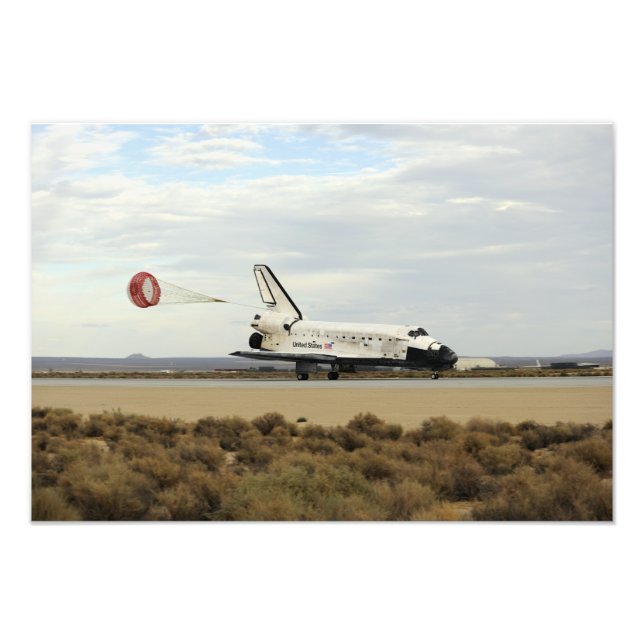 Impression Photo Space Shuttle Discovery déploie son parachute de t (Devant)