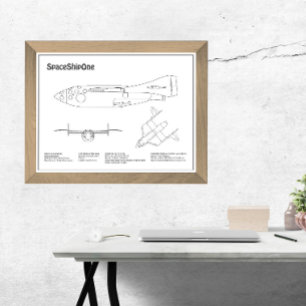 Impression Photo SpaceShipOne - Plans de dessin plan d'avion BD
