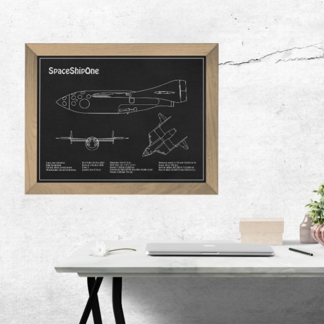 Impression Photo SpaceShipOne - Plans de dessin plan d'avion PD (Créateur téléchargé)