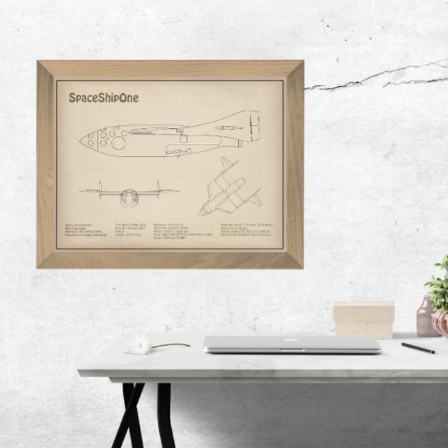 Impression Photo SpaceShipOne - Plans de dessin plan d'avion SD (Créateur téléchargé)