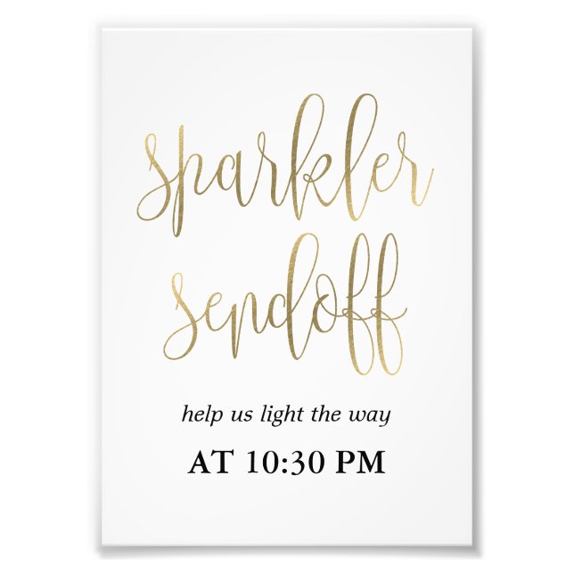 Impression Photo Sparkler Sendoff Signer Choisissez Votre Taille Fa (Devant)