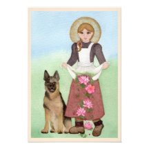 St. Germain Shepard Aquarelle Folk Art Premium
