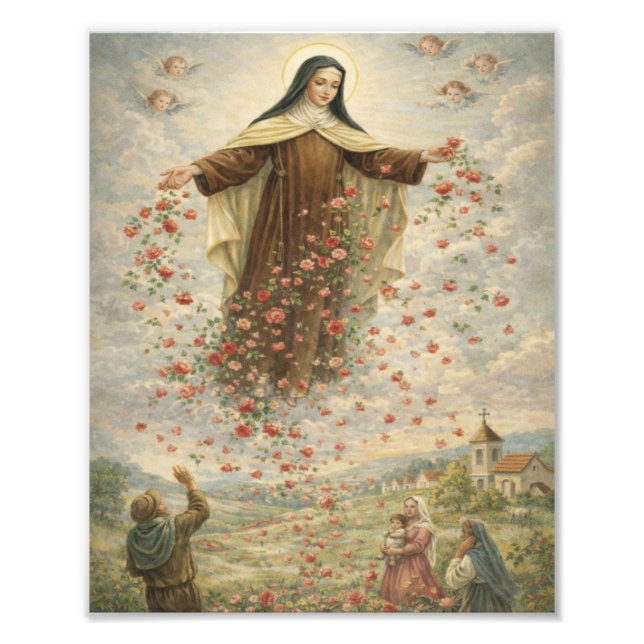 Impression Photo St. Therese Roses de la Pluie du Ciel (Devant)
