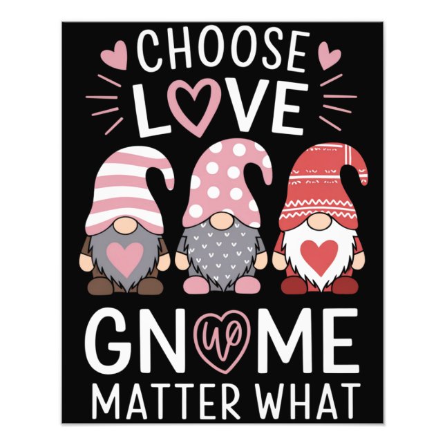 Impression Photo St-Valentin Choisissez L'Amour Gnome Qu'importe  (Devant)