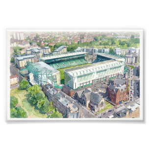 Impression Photo Stade d'Easter Road Édimbourg Aquarelle d'Art