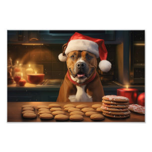 Impression Photo Staffordshire Terrier Cookies de Noël