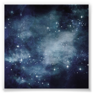 Impression Photo Starry Night Blue Sky Stars Universe Astrologie