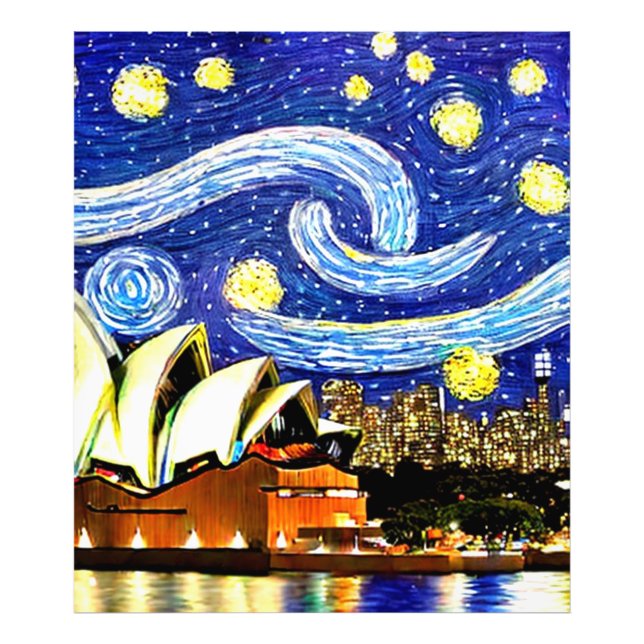 Impression Photo Starry Night Sydney Australie Opéra (Devant)