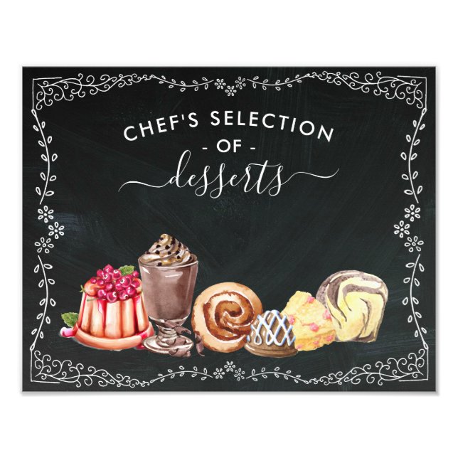 Impression Photo Station de desserts | Panneau de mariage à la crai (Devant)