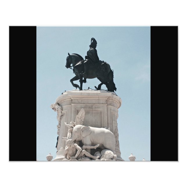 Impression Photo Statue de la Praça do Comércio (Devant)