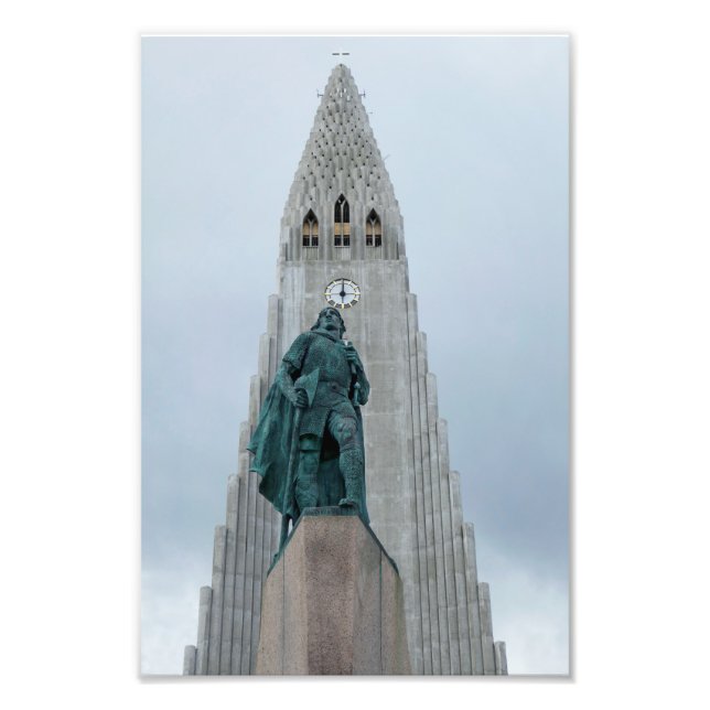 Impression Photo Statue de Leif Erikson, Islande, 8x12 (Devant)