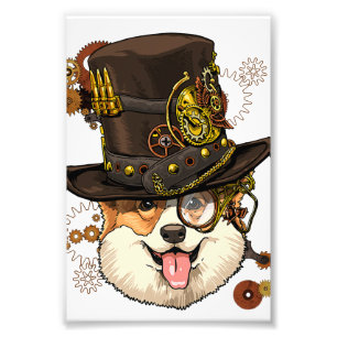 Impression Photo Steampunk Corgi Dog Steampunk Lovers