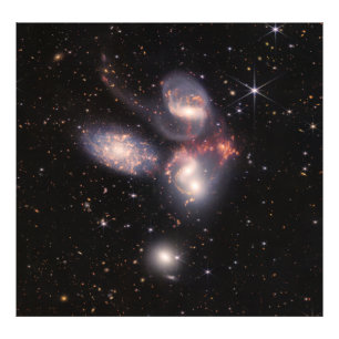 Impression Photo Stephan's Quintet 5 Galaxies Deep Field James Webb