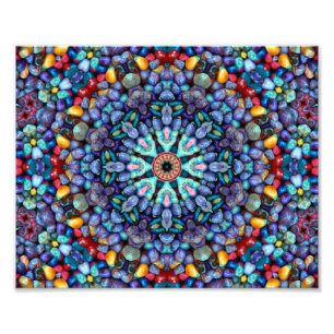 Impression Photo Stone Wonder Vintage Bleu Fractal Kaleidoscope