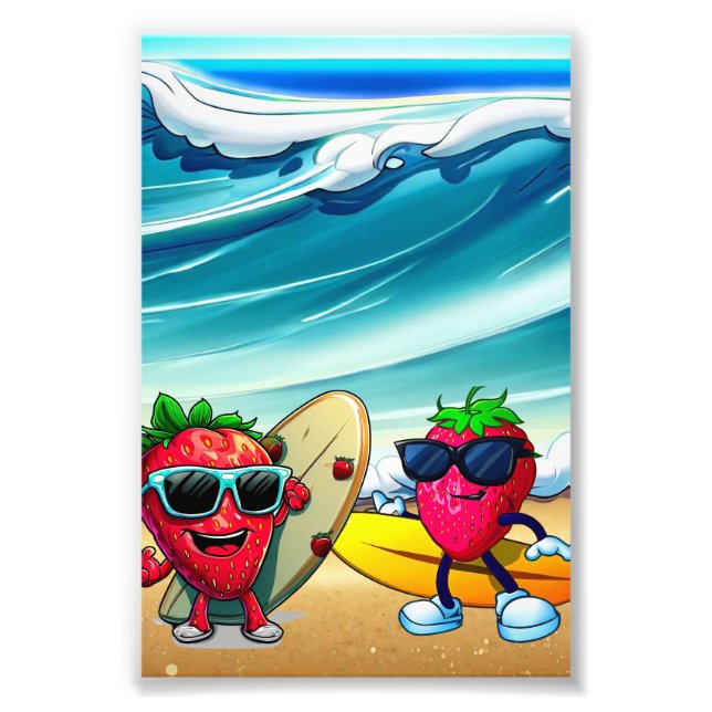 IMPRESSION PHOTO STRAWBERRIES SURFERS (Devant)