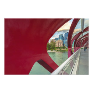 Impression Photo Structure du pont de la paix de Calgary et vue sur