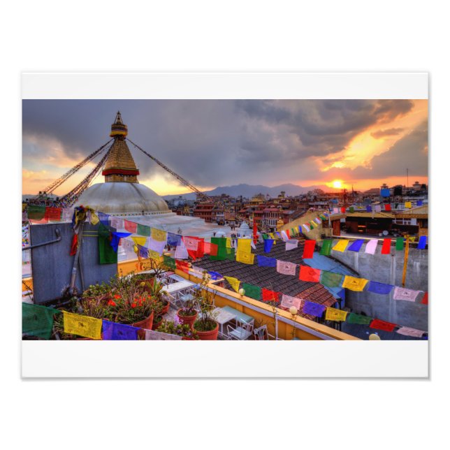 Impression Photo Stua Boudhanath, Katmandou Nepal (Devant)
