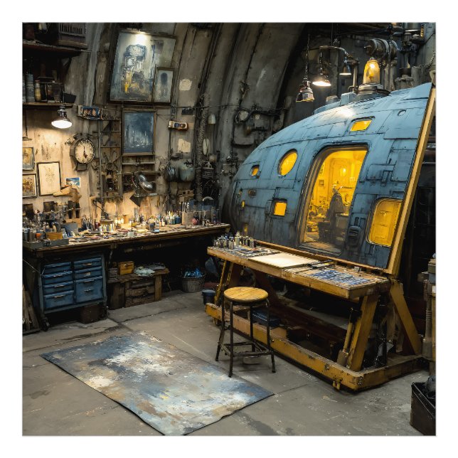 Impression Photo Studio de sous-marin d'artiste Steampunk Chaos (Devant)