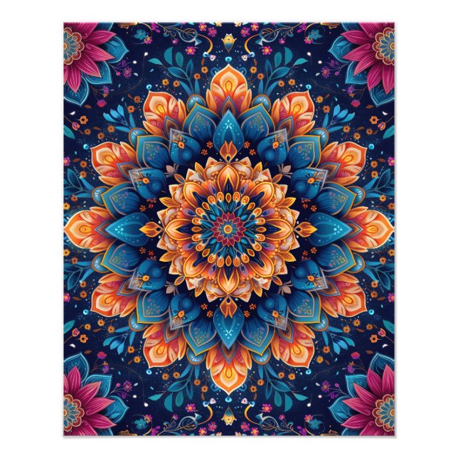 Impression Photo Style d'art numérique de fleur de mandala-23907 (Devant)