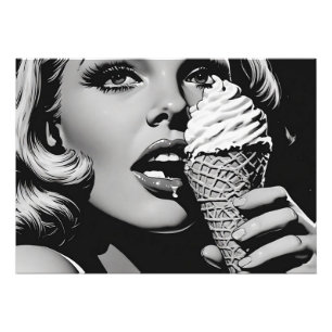 Impression Photo Style graphique BW des années 50 Glace Blonde
