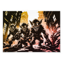 Style graphique rétro des années 50 de ville ruiné