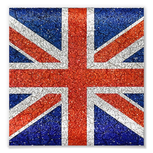 Impression Photo Style Grunge Vivid du drapeau anglais (Devant)