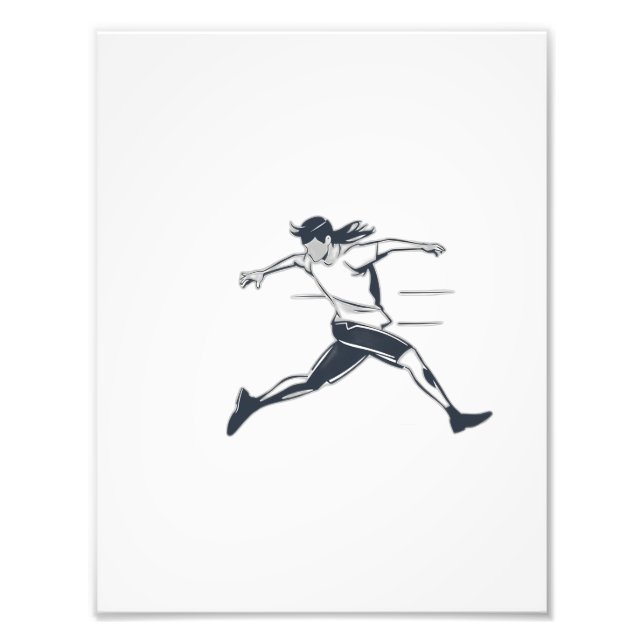 Impression Photo Stylized Silhouette of a Person Running Fast (Devant)