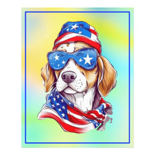 Impression Photo Sublimation de chien du 4 juillet-66361