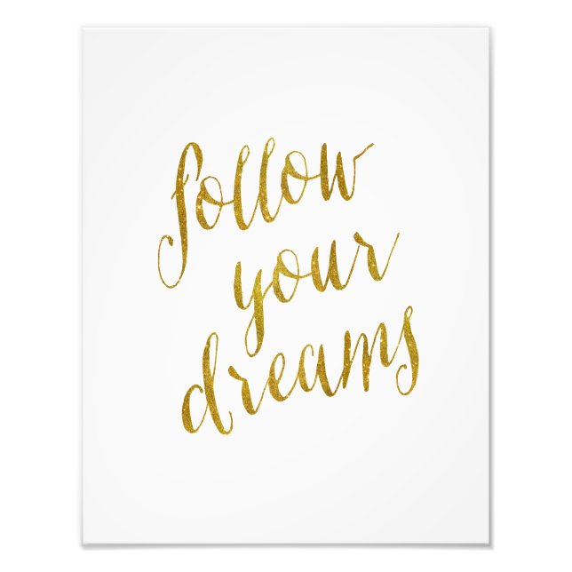 Impression Photo Suivez votre devis Dreams Faux Gold Foil Metallic (Devant)