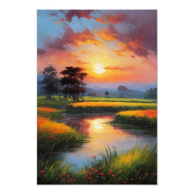 Impression Photo Sundown Serenity, Couleurs du marais (Devant)