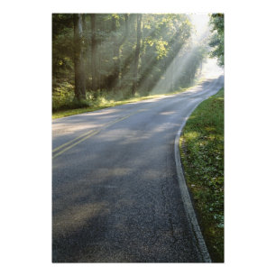 Impression Photo Sunrise à travers le brouillard le long de Green 