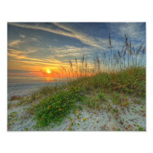 Impression Photo Sunrise Over Sand Dunes à Daytona Beach, FL