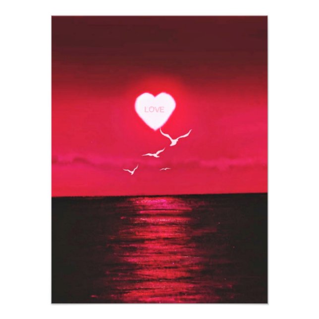 Impression Photo Sunset Love - Romantic - Ajouter Votre Texte / Pho (Devant)