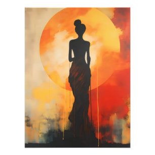 Impression Photo Sunset Woman Art Abstrait